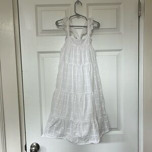 Cat and Jack midi white tier dress. Small (6/7)